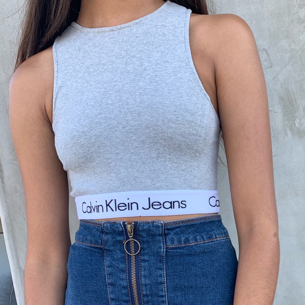 Calvin Klein jeans grey crop top
